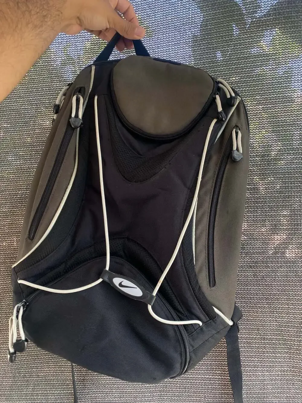 Vintage Nike Y2K Sport Backpack in Black and Brown